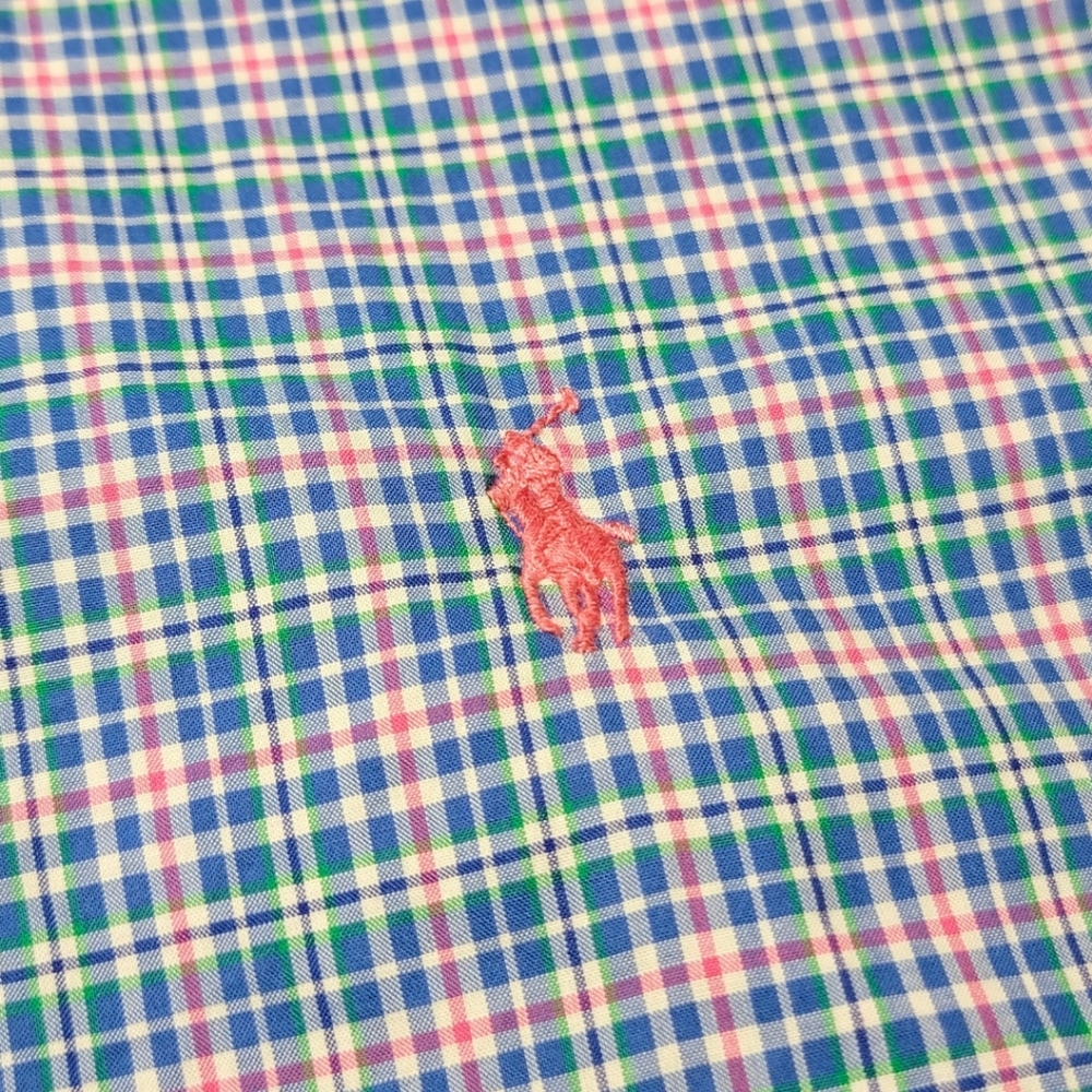 Ralph Lauren Blue, Pink & Green Plaid Button Down Shirt L - Picture 5 of 7